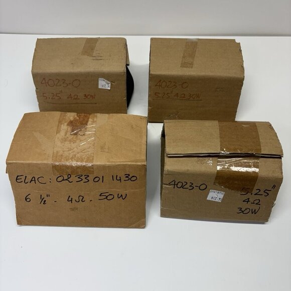 Lot of 4 ELAC Speakers 6.5” & 5.25” 50W 30W 4Ω OEM Replacement New Set Of 4 - Picture 1 of 16
